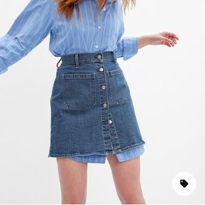 GAP patch pocket denim mini skirt medium wash with washwell 25 Regular NWT